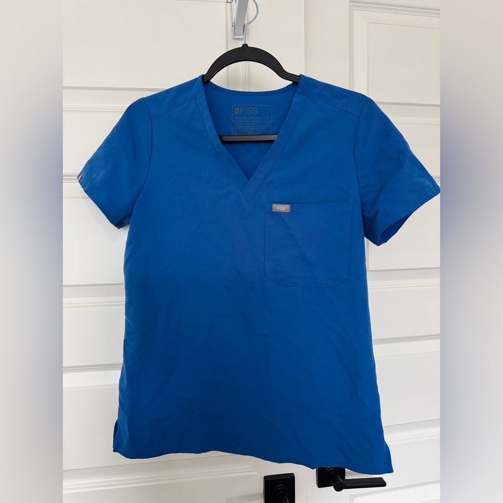 Figs royal blue scrub set - XS Catarina top, S Zamora jogger bottoms